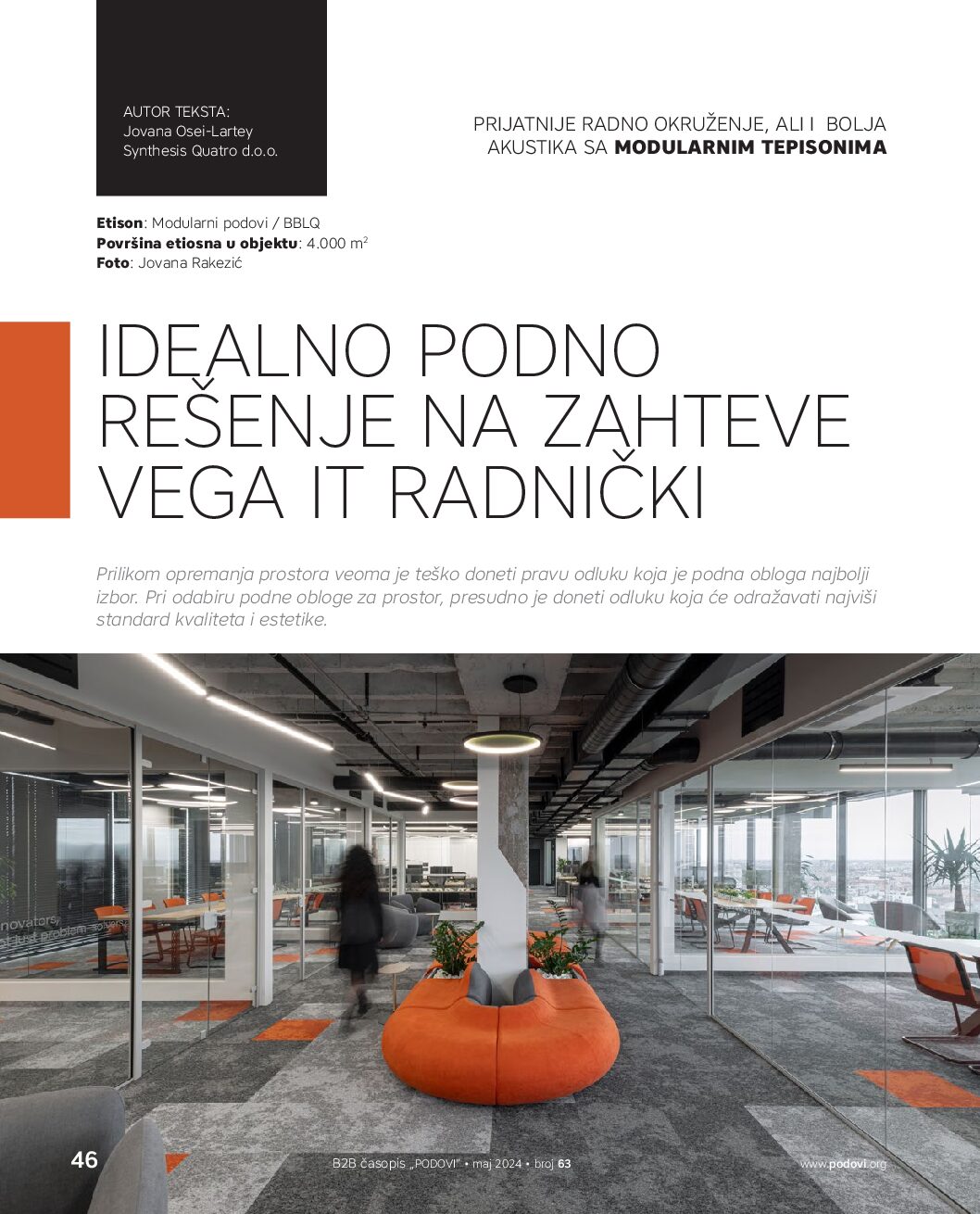 Flooring solution tailored to Vega IT Radnički